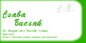csaba bucsak business card