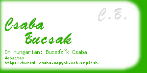 csaba bucsak business card